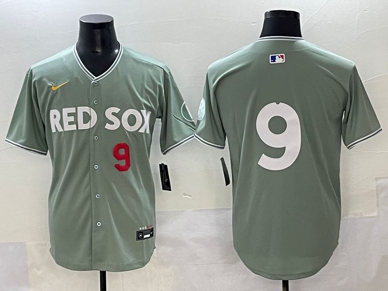 Men 2025 Boston Red Sox #9 No Name Light Green Joint Name Nike MLB Jersey style 2->boston red sox->MLB Jersey